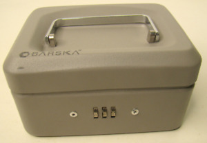 BARSKA LRM3 6 Inch Small Steel Cash Box Safe w/ Removable Tray Cylinder Lock