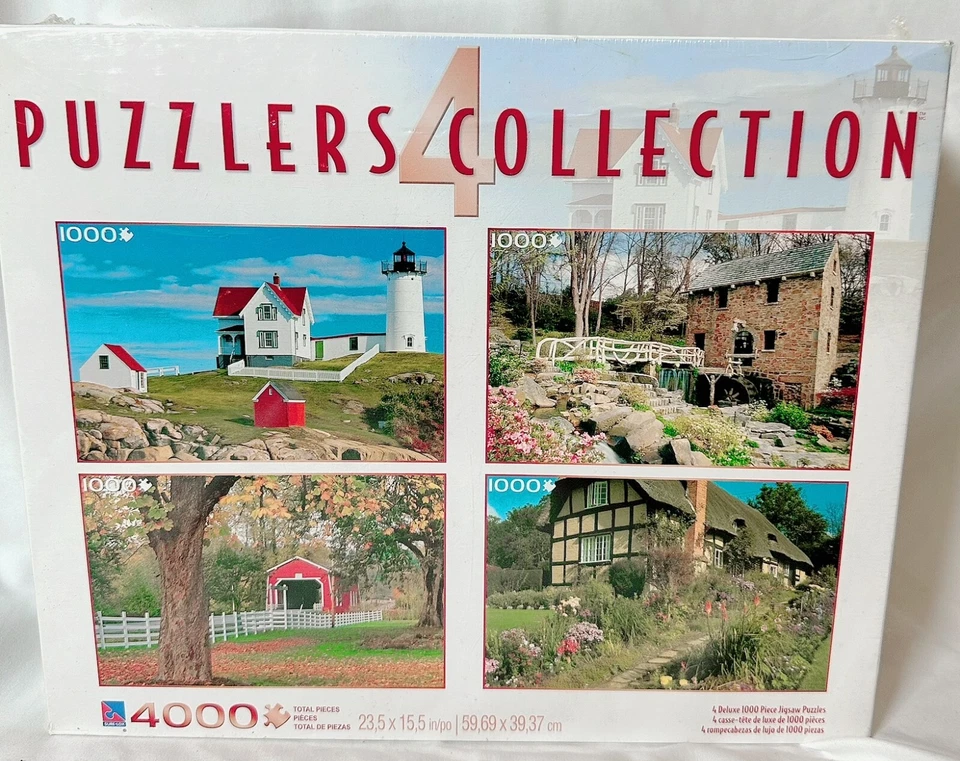 🧩 2011 Sure-Lox 4 Puzzle Collection • 4000 Total Pieces Sealed Set Cozy Chaos - Image 1 of 3