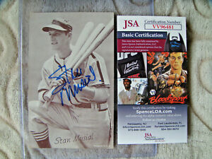 Stan Musial signed Photo exhibit postcard post card auto autograph JSA certified