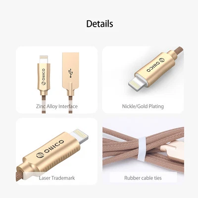 A  New Zinc Alloy USB Cable for iPhone/iPad/iPod - Image 1 of 2