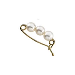 14KT Yellow Gold Pearl Design Pearl Shortener Clasp NEW 3 Pearl  - Picture 1 of 1
