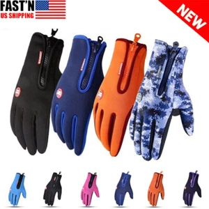 Mens Winter Thermal Warm Waterproof Ski Snowboarding Driving Work Gloves Mitten - Picture 1 of 22