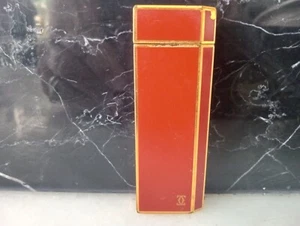 Cartier Vintage Red Lacquer and Gold Plating Pentagon Lighter - Picture 1 of 7