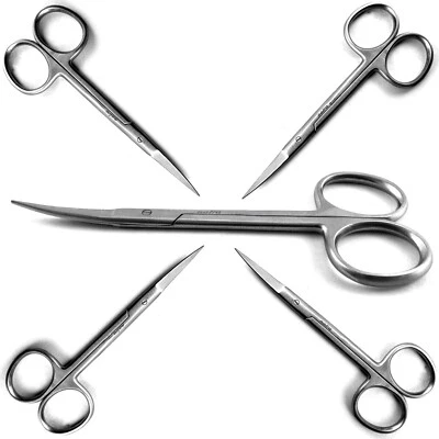 NATRA Juego de 5 tijeras punta curva 12 cm hilo uñas manualidades tijeras hilo