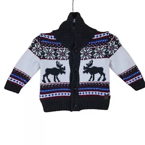 Janie + Jack Infant Boy Cardigan Sweater 3-6 months Preppy Fair Isle Kidcore - Picture 1 of 7