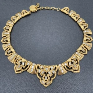 Yves Saint Laurent YSL Vintage Choker Necklace Gold Elegant Auth From Japan RIN - Picture 1 of 7