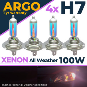 Twin H7 Xenon White Headlight Bulbs 100w Car All Weather Rainbow Headlamp 12v