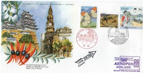 Australia-1988 Aeropex Good Will Flight Adelaide to Japan Cover