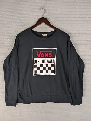 Vans sweatshirt size Large womens faded black cotton blend skate surf — 第 1/4 张图片