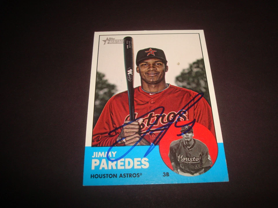 Jimmy Paredes Astros 2012 Topps Heritage #45 Signed Authentic Autograph 920 - Image 1 of 1