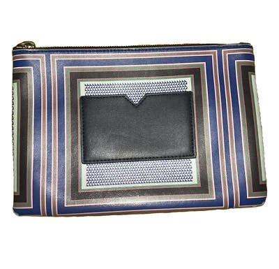 Клатч-молния в полоску J Crew искусственная кожа без застежки-молнии - Изображение 1 из 4