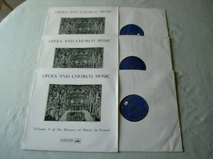 HLP 11-13 History of Music in Sound Volume V: OPERA AND CHURCH MUSIC vinyl 3LP - Picture 1 of 10