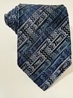 New MISSONI Electric Blue Textured Silk Striped Tie 59.5x3.5” 