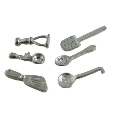 Set Di Utensili In Metallo Per Cucina In Miniatura 1:24 Per Casa Delle Bambole - Immagine 1 di 4