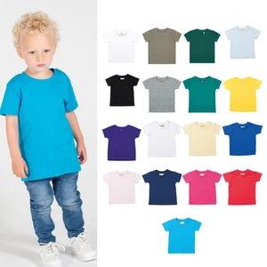 Larkwood Baby Short Sleeves T-shirt LW020 - Toddler Lightweight Crew Neck Top - Picture 1 of 32
