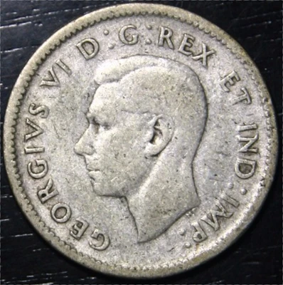 1944 Silver (.800) Canadian Dime 10C World Coin - Image 1 of 2