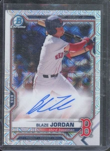 2021 Bowman Chrome BLAZE JORDAN #BMA-BJ Mega Box Mojo Auto Red Sox - Picture 1 of 2