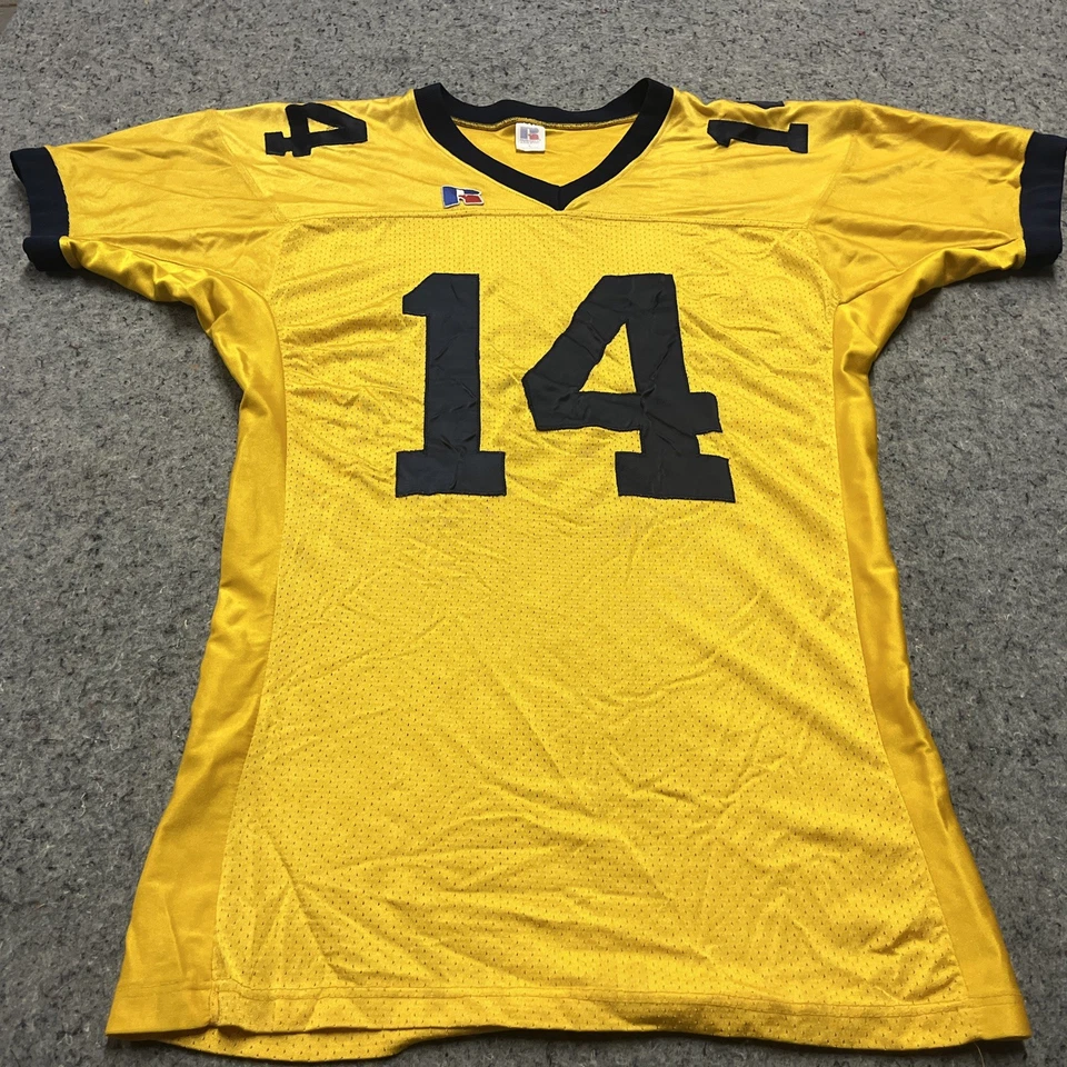 Camiseta deportiva de fútbol americano Russell vintage #14 talla XL hecha en EE. UU. colores Wolverine Foto 1 de 4