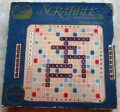 Vintage Scrabble Crossword Game Deluxe Edition w/ Turntable Base 1977 - Image 1 of 4