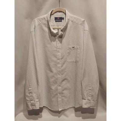 Vineyard Vines Mens Fish Print Linen & Cotton Classic Fit Tucker Shirt Size 2XL - Image 1 of 4