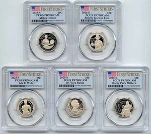 2025-S Clad Womens 25c PCGS PR70DCAM First Strike 🇺🇸💯✨brilliant #5 Coins Set! - Picture 1 of 6