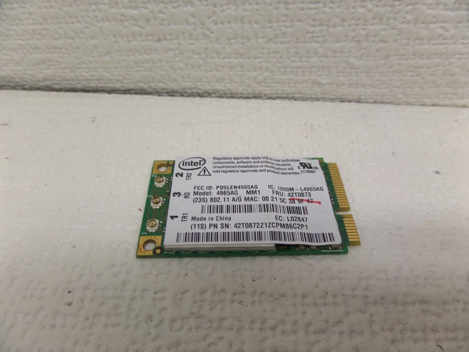 Genuine Lenovo Thinkpad T61 T61P X61 X61S Intel Wifi Wireless Card 42T0873 - Image 1 of 1