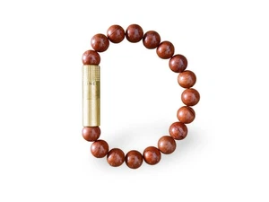Les Fines Lames BRACCIALE PUNCH BRASS RED JASPER - M - Picture 1 of 2