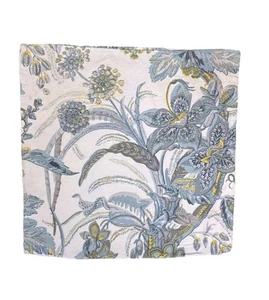 Pottery Barn Sydney Blue Palampore Pillow Cover 20” Floral Linen Cream Blue - Picture 1 of 4