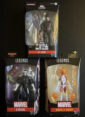 Lote de 3 figuras nuevas Hasbro Marvel Legends Binary D’Spayre EE. UU. Agente Winter Soldier Foto 1 de 2
