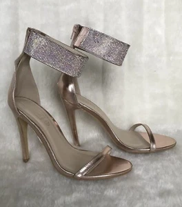 Rose Gold Sandals Size 7 EUR 40 Wedding Occasion Party High Heels NWT RRP £24.99 - Picture 1 of 12