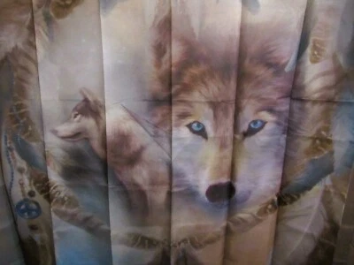 Hermosos Ganchos para Cortina de Ducha Native Wolf Medicine Wheel Poliéster 68"X71" NUEVO Foto 1 de 2