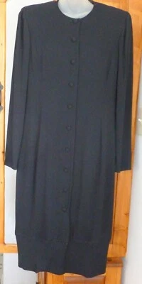 VESTIDO ABRIGO MINIMALISTA LINDA ALLARD ELLEN TRACY Midi Negro Talla 10 Proyecto de Costura Foto 1 de 4