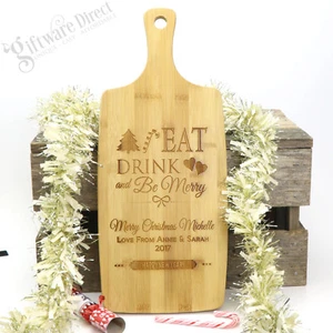 Engraved Christmas Wooden Chopping Board Personalised Gift Xmas Cutting Cooking - Picture 1 of 8