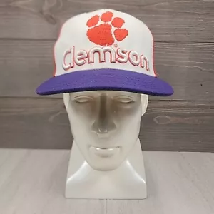 Clemson Tigers Hat Cap Top of the World Snap Back NCAA White Orange Adjustable - Picture 1 of 17