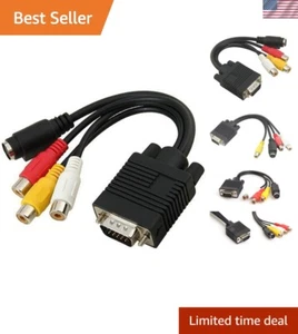 2-Pack 7in VGA Male to RCA/S-Video Female - Perfect for TVs & Projectors - Picture 1 of 8