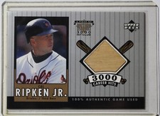 2000 Upper Deck A Piece of History 3000 Hit Club Bat Cal Ripken Jr.