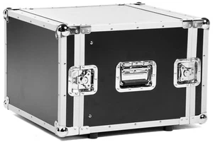 8 HE Verstärkerrack Amprack Discorack, 43cm tief schwarz Double Door Effektrack - Picture 1 of 10