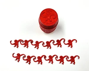 Vintage 1966 Barrel Of Monkeys  (12 Monkeys) #8312 Lakeside Toys Red - Picture 1 of 7