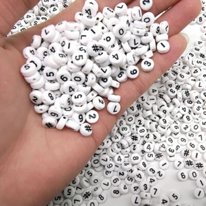 100 Pezzi Accessori Portachiavi Perline Digitali Sciolto Rotondo Divertente Bracciale Perline Bambino - Foto 1 di 12