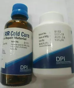 DPI Self Cure Rapid Repair PINK Pulver 100g & 100ml flüssig für Acryl Zahnersatz l - Bild 1 von 6