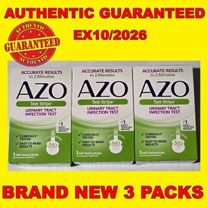 AZO Urinary Tract Infection Test Strips - 3 Self-Testing Strips 3 BOX EX10/2026 - Picture 1 of 1
