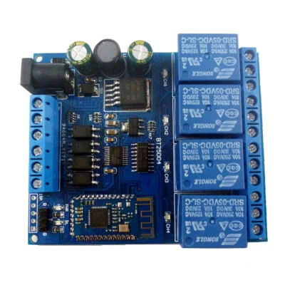 ELETECHSUP BT25D04 DC12V 24V 4ch Bluetooth Timer Delay Relay Board IOS Android phone switch