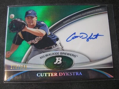 CUTTER DYKSTRA 2011 Bowman Platinum Prospect Autograph Green Refractors #CD /399 - Image 1 of 3