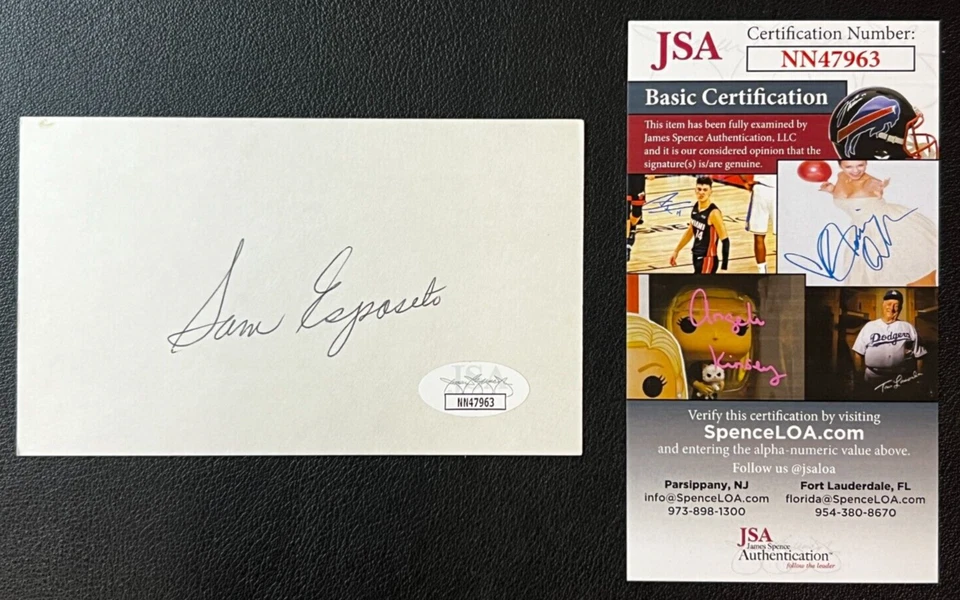 Sam Esposito Signed 3x5 Card JSA Cert w/COA MLB C. White Sox/KC Athletics NICE! - Image 1 of 4
