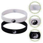  2 Pcs Tai Chi Bracelet Rubber Bracelets His and Hers Chinese Style
