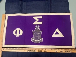 1930s Phi Sigma Delta Zeta Beta Tau fraternity felt banner flag - Picture 1 of 2