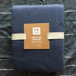 new Pottery Barn Teen favorite Tee Sheet set in Navy size Full Feels so soft - Picture 1 of 2