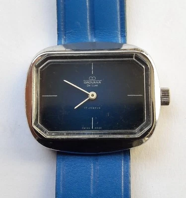 Reloj Pulsera Vintage GROVANA DE LUXE Cuerda Manual 17 Joyas Hecho en Suiza Foto 1 de 4