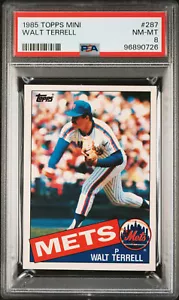 1985 TOPPS MINI # 287 WALT TERRELL PSA 8 MAC SPOTLESS 100 MADE * - Picture 1 of 6