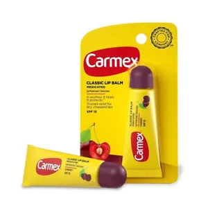 Carmex Classic Lip Balm Cherry SPF 15, 0.35 Ounce Pack of 3 - Picture 1 of 1